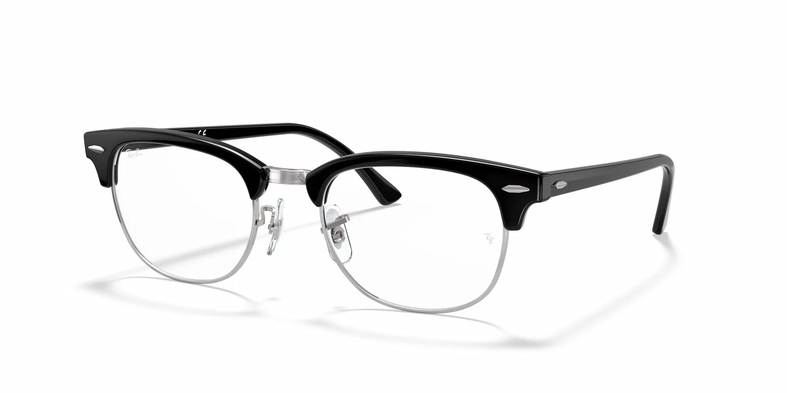NEW Ray-Ban Clubmaster Eyeglasses RB5154 Black Silver Frame Clear Demo 2000 51mm 3