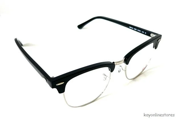 RAY BAN Eyeglasses CLUBMASTER Shiny Black Silver 5154 2000 51 21 145 New