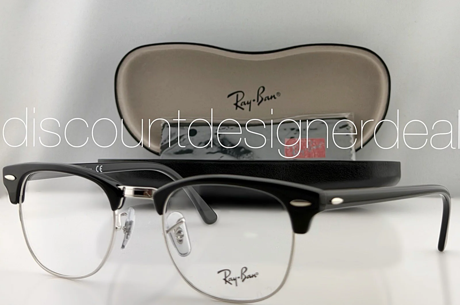 RAY BAN Eyeglasses CLUBMASTER Shiny Black Silver 5154 2000 51 21 145 New 4