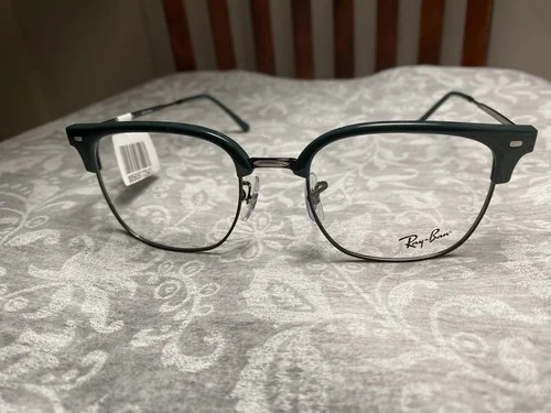 New Rayban New Clubmaster Eyeglasses Rb 7216 8208 51/20 145 Blk & Green Frames