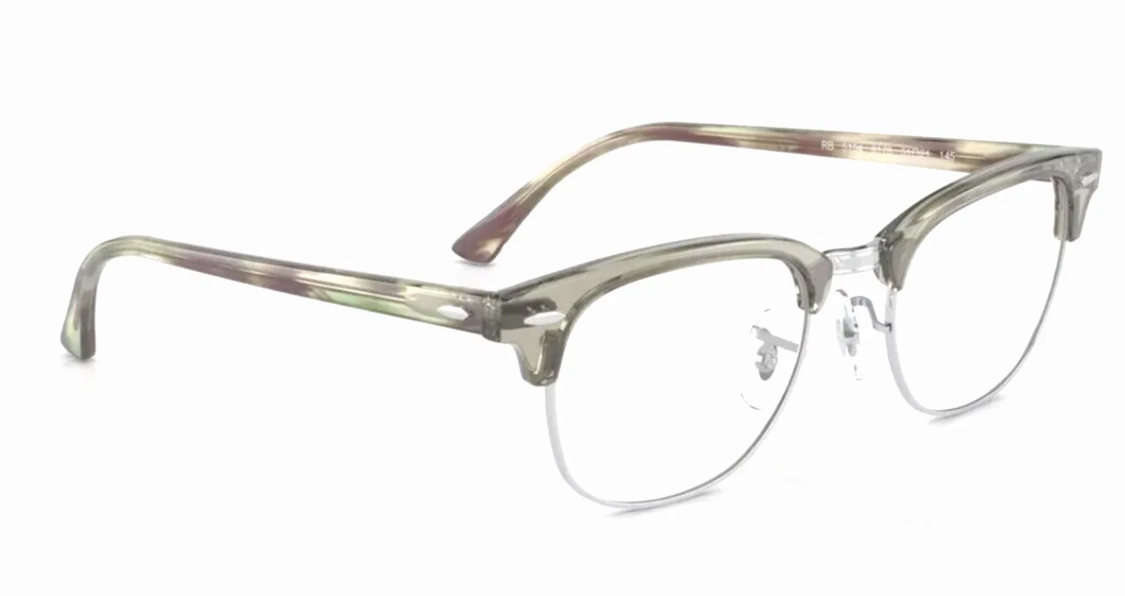 Ray Ban Clubmaster RB 5154 8178 Transparent Green/ Silver 51-21-145 10350 3