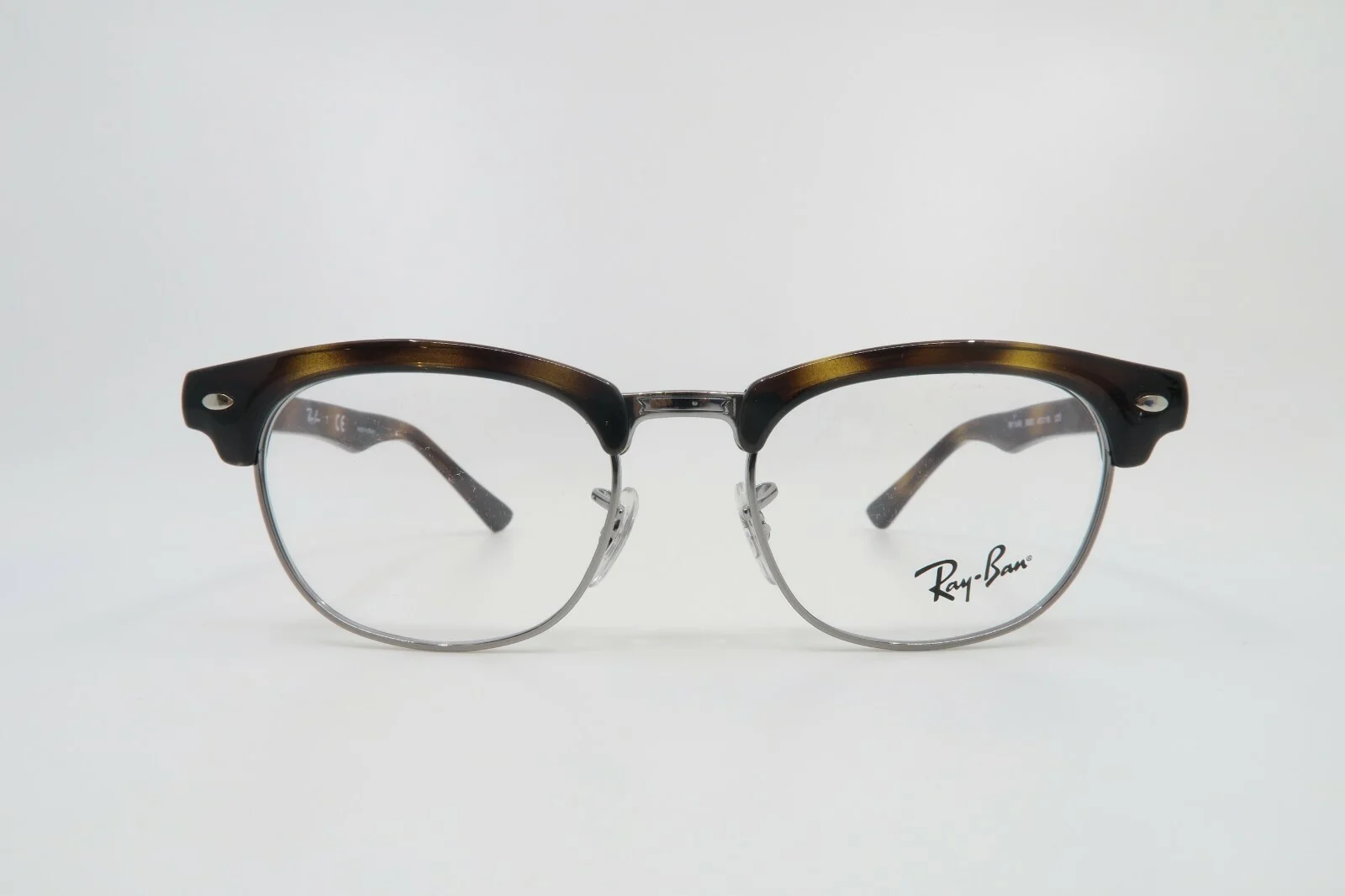 Ray-Ban RB 1548 3650 45mm CLUBMASTER Junior Tortoise and Silver New Eyeglasses