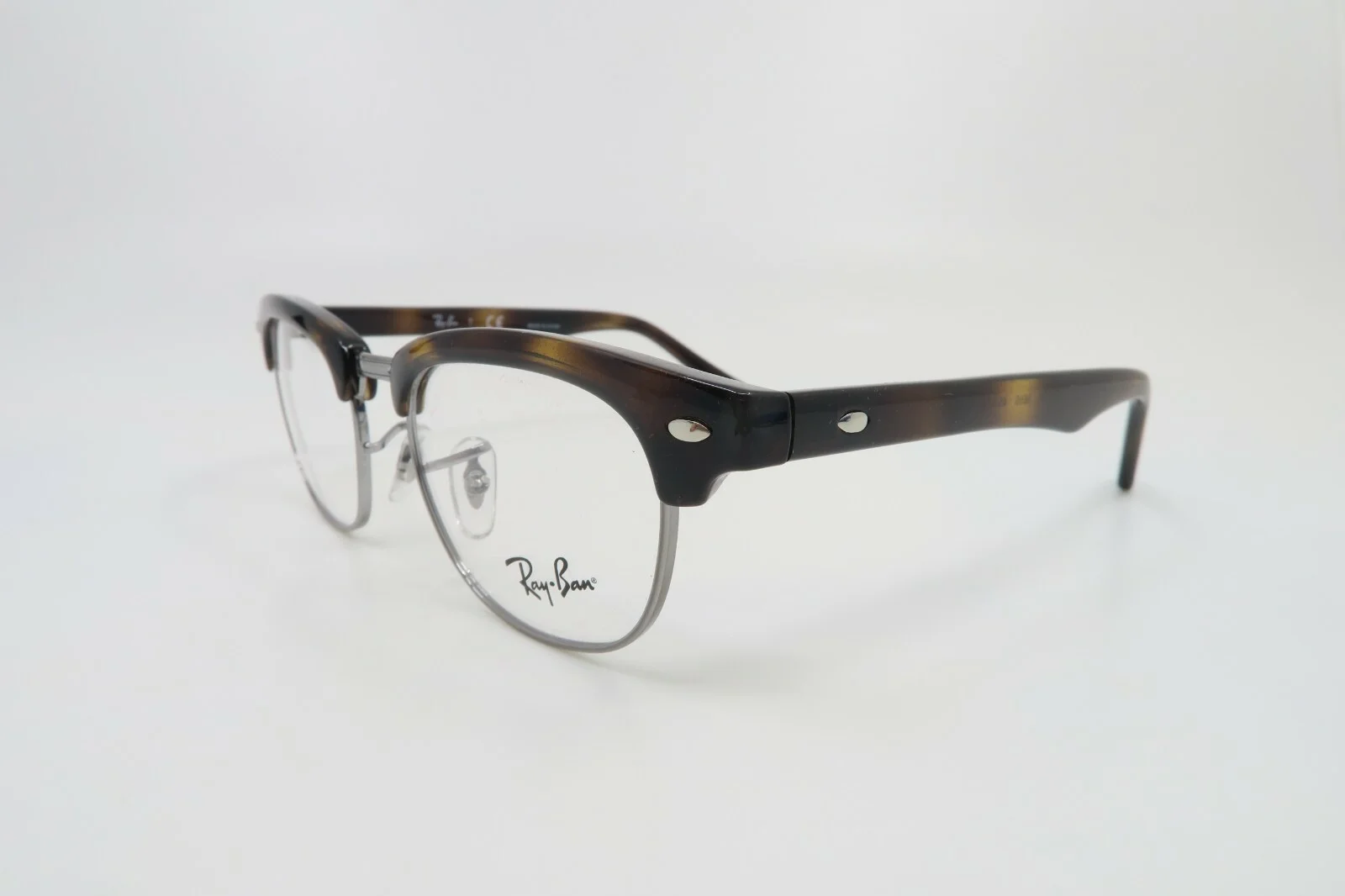 Ray-Ban RB 1548 3650 45mm CLUBMASTER Junior Tortoise and Silver New Eyeglasses 3
