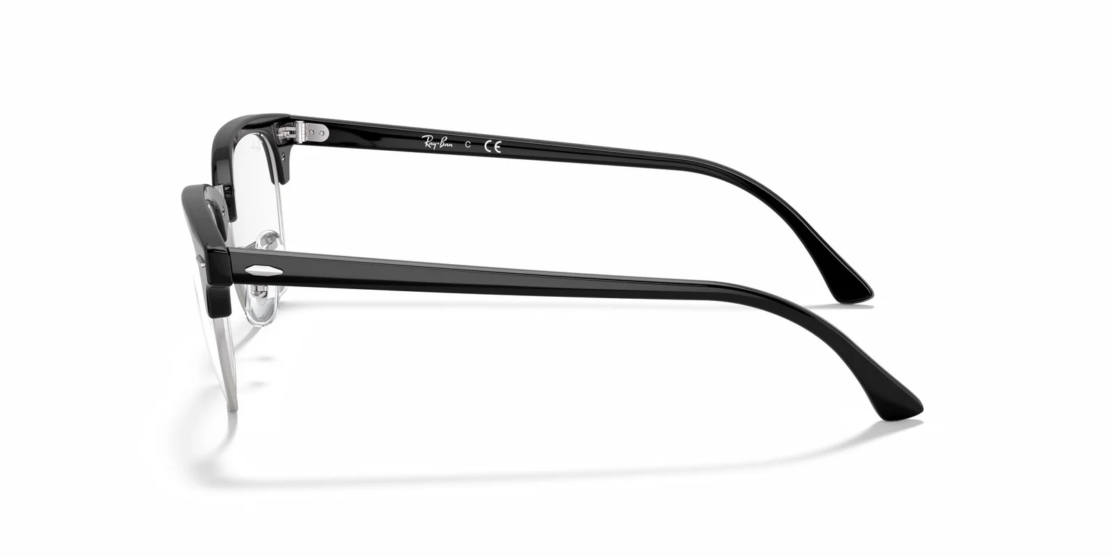 Ray-Ban RX5154 2000 Clubmaster Eyeglasses 53mm Black-Silver / Clear Demo Lens 2