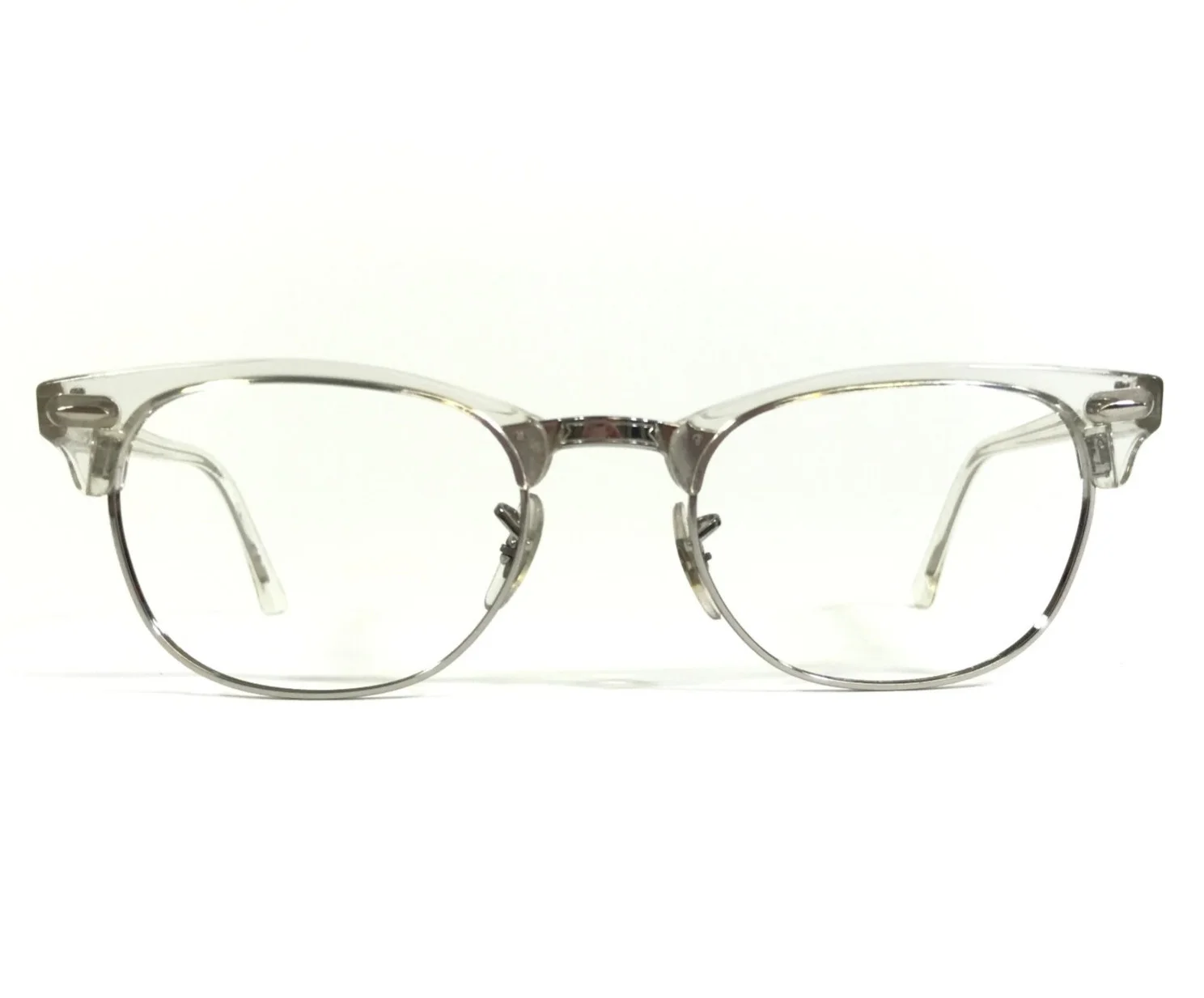 Ray-Ban RX5154 2000 Clubmaster Eyeglasses 53mm Black-Silver / Clear Demo Lens 3