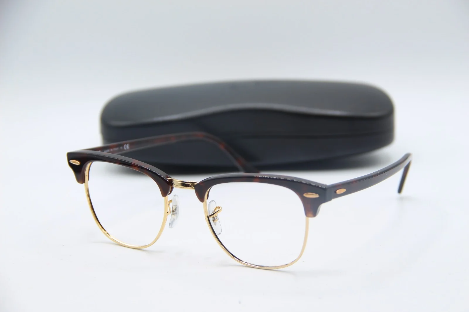 Ray-Ban RX5154 2000 Clubmaster Eyeglasses 53mm Black-Silver / Clear Demo Lens 4