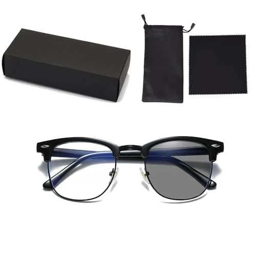 Unisex Retro Clubmaster Blue Light Blocking Glasses – Vintage Anti-Fatigue Eyewear for Screen Protection & Everyday Style
